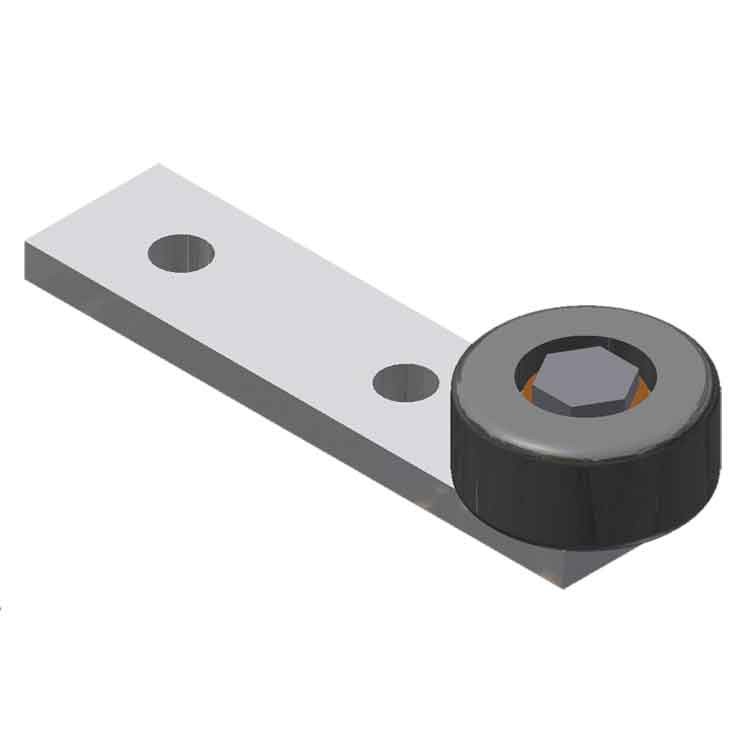 Concealed Stay Roller, Delrin Wheel-Zinc