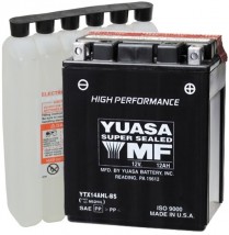 YTX14AHL-BS   Batterie de sports motorisés AGM 12V 12Ah 210CCA (bouteille d'acide incluse)