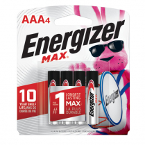 E92BP4   Pile alcaline AAA Energizer Max (Carte de 4)