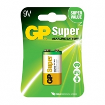 GP1604A-5U1   Pile alcaline 9V GP Super (Carte de 1)