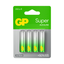 GP15AETA21-2GSBC4   AA Alkaline Battery GP Super (Pkg of 4)