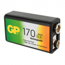GP17R8H-2LA1   Pile 9V Ni-MH 8.4V 170mAh rechargeable GP (Carte de 1)