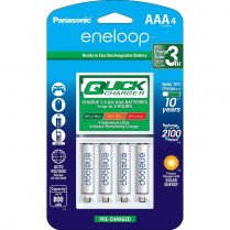 KKJ55M3A4BA   Panasonic eneloop battery quick charger + 4-AAA Ni-MH precharged rechargeable batteries