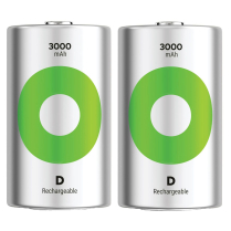 GP300DHCR21-2TLB2   Pile D Ni-MH 3000mAh rechargeable GP ReCyko (Carte de 2)