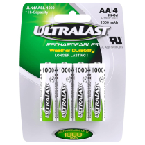 ULN4AASL-1000   AA Ni-CD 1000mAh Rechargeable Battery (Pkg of 4)