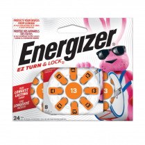 AZ13DP24   Pile pour appareil auditif 13 zinc-air Energizer (Carte de 24) (non-taxable)