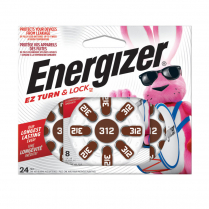 AZ312DP24   Pile pour appareil auditif 312 zinc-air Energizer (Carte de 24) (non-taxable)