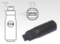 C14   Connecteur pour LBAC/LBDC 5.5 x 2.5 mm 2 Pins