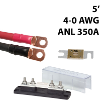 KIT-4-0AWG-350A Preassembled 4/0 AWG 5' Cable and 350A ANL Fuse Inverter Cable Kit