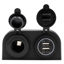 EWA-CON28   12V Surface Mount Box with 12V Outlet and Dual USB Ports