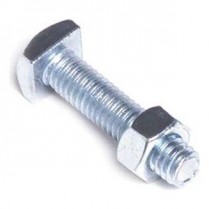 QC6000-010   Square Head Zinc Plated Steel Bolt and Nut 5/16"-18 X 1.25"  (Pack of 10)
