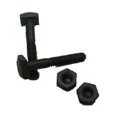 QC6011-010   Steel Square Head Bolt and Hex Shoulder Nut 1/4''-20 X 1"5/8 (Pack of 10)