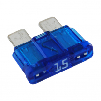 QC509128-025   Standard Blade Fuse ATC/ATO 15A Blue (Pack of 25)