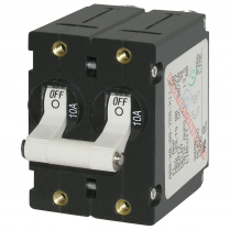 BS7233   A-Series Toggle Circuit Breaker - Double Pole 10A White