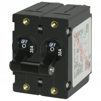 BS7237   A-Series Toggle Circuit Breaker - Double Pole 30A Black