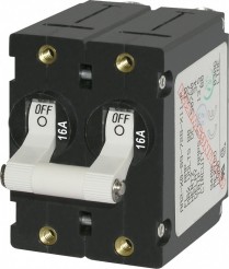 BS7294   A-Series Toggle Circuit Breaker - Double Pole 16A White