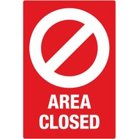 Decal- Area Closed 4x6 10/PK