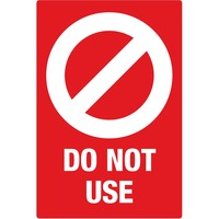 Decal- Do Not Use 4x6 10/PK