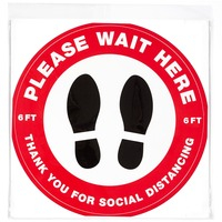 Decal- Please/Wt/Here Red 5PK
