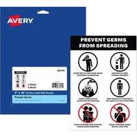 Decal- Prevent Germs 7x10 5/PK