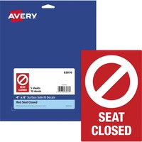 Decal- Seat Closed 4x6 10/PK