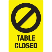 Decal- Table Closed 4x6 10/PK