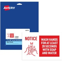 Decal- Wash Hands 7x10 5/PK