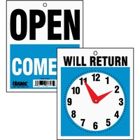 Sign- Open/Will Return time