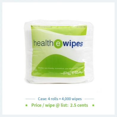 Health "E" Wipes (6"x8" 1000/roll | 4 rolls/case)
