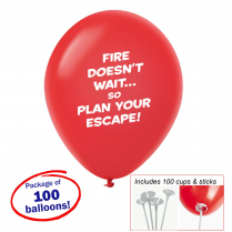 12" Balloon with lockable cup and stick 100/pkg.
