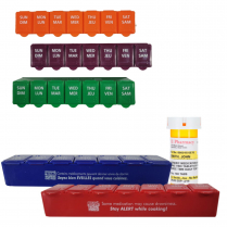 Weekly pill container Bilingual 5 colours 50/pkg.