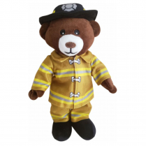 11" Firefighter Plush Brown Bear