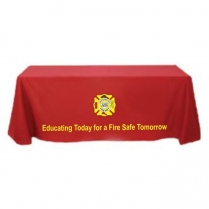 8' Red Customized Tablecloth