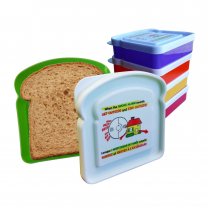 Sandwich Container 5 colours 50/pkg Bilingual