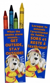 4 Pack Crayons  - When Alarm Sounds, Get Outside 50/PK