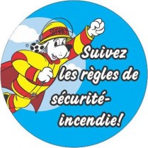 Practise Fire Safety French Sticker (2-1/2") - 100/RL