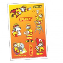 Sparky Sticker Sheet - Orange 100/Pkg.