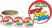 Stop Drop and Roll 2.5" round Sticker
