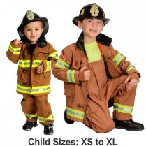 Kid's Firefighter Costume - Size Medium (6/8)