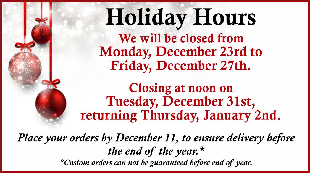 Holiday Hours