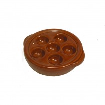 SNAIL PLATE HOLDS 6 CERAMIC BROWN (D)