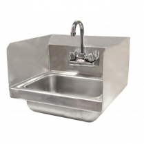 OMCAN Wall Mounted Hand Sink with Faucet and Side Splashes