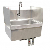 OMCAN Hand Sink with Knee Valve Assembly and Side Splashes