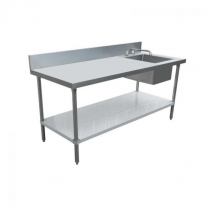 OMCAN 30" x 60" All Stainless Steel Table with Right Sink an
