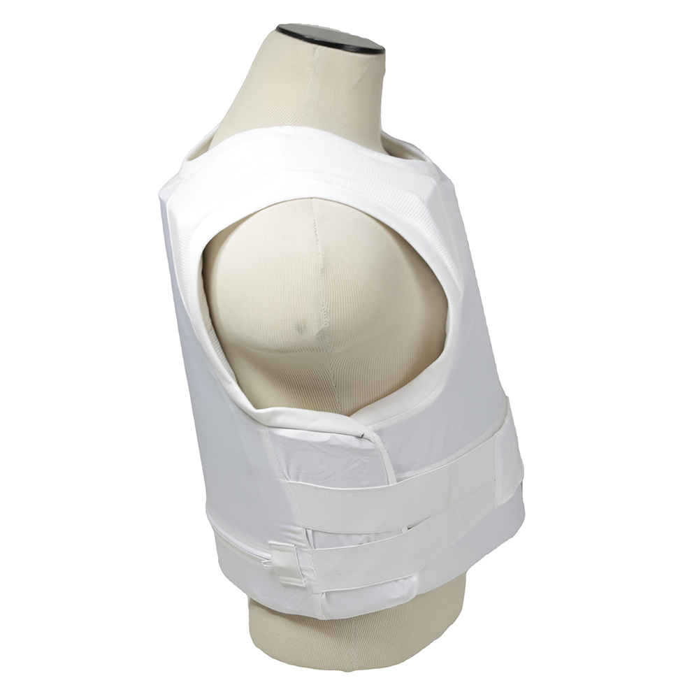 White Concealed Carrier Vest with two Level IIIA Ballistic panels
