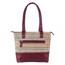 Woven Tote - Burgundy