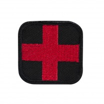 Velcro First Aid Patch Blk/Red