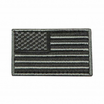 USA Flag Patch Embroid Black