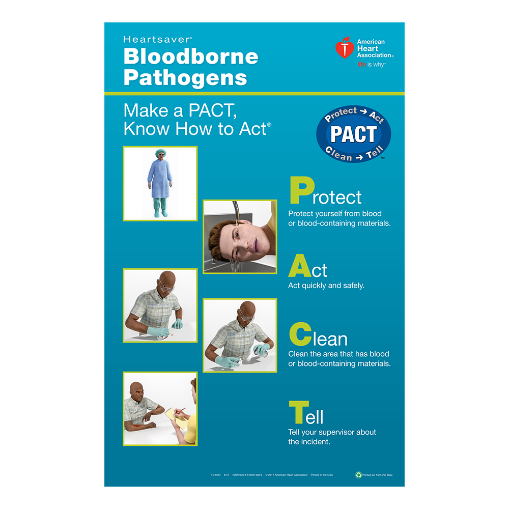 2015 Aha Heartsaver Bloodborne Pathogens Poster Worldpoint