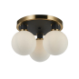 GEM 3-LIGHT SEMI-FLUSH (WHITE GLASS)